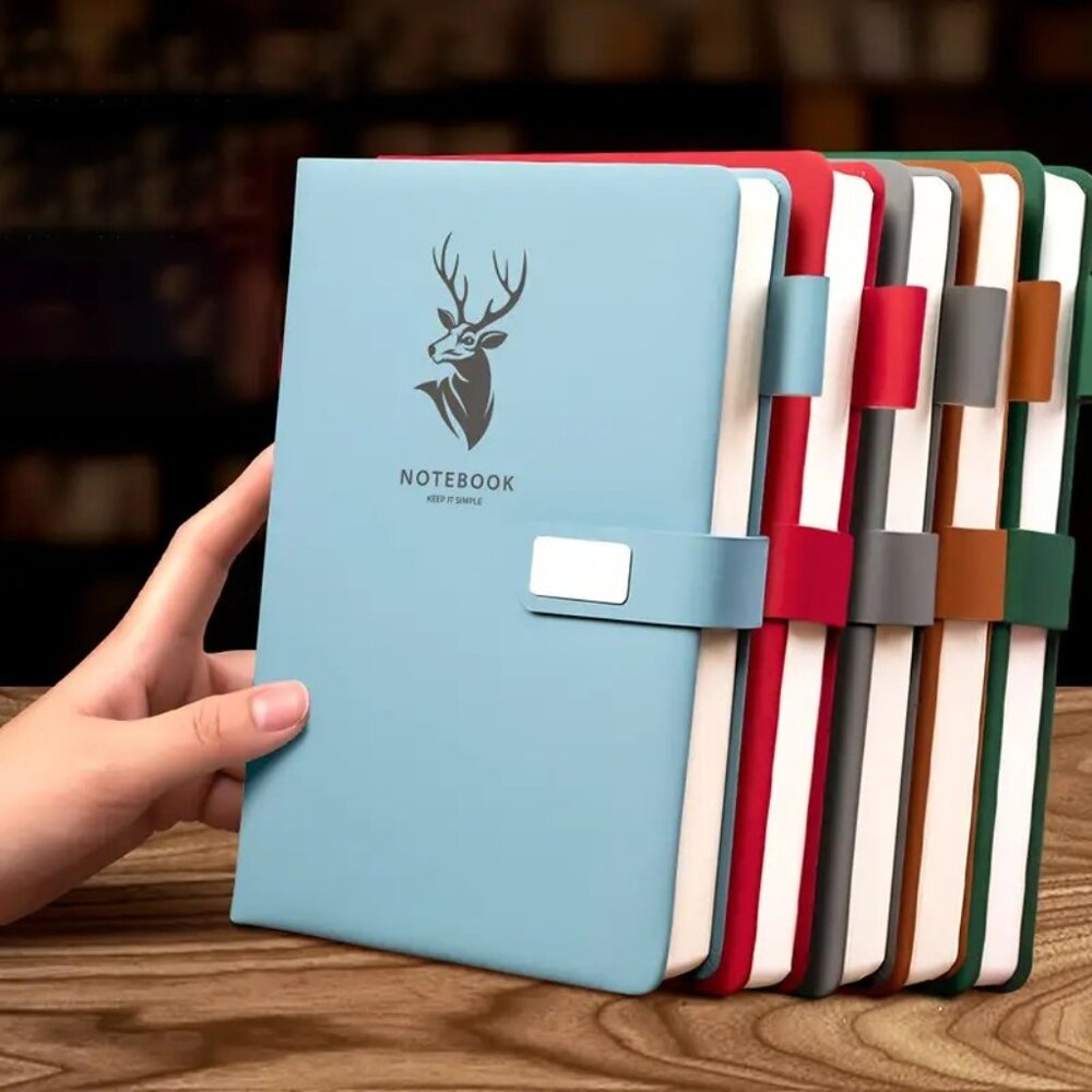 Deer Embossed Notebook Journal Solid Bar Tab with Pen